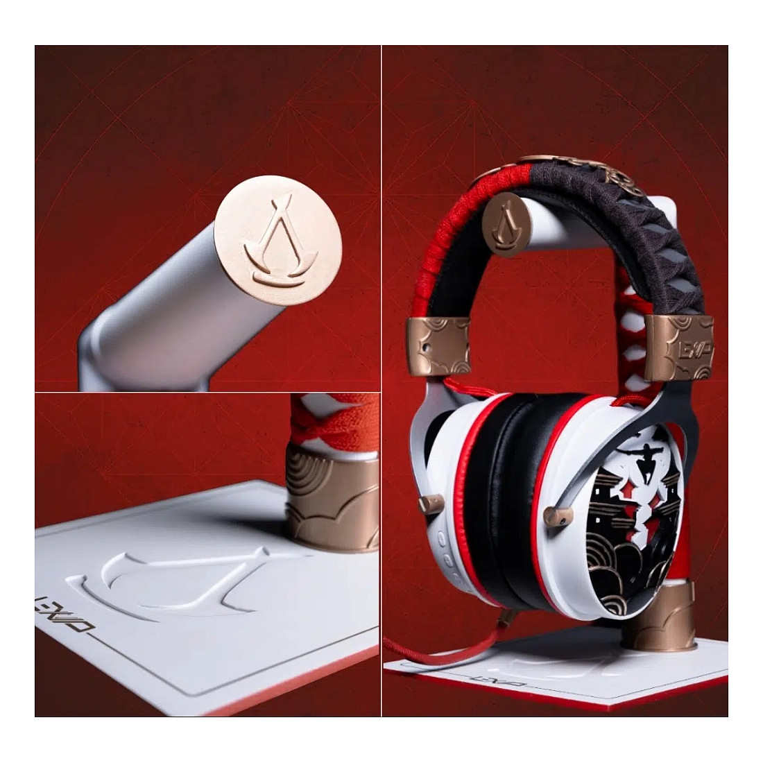Kufje Gaming me Kabllo LEXIP X Ubisoft Assassin’s Creed Shadows Mentor Box PS5 + Stand – Zezë/Kuqe/Bardhë/Ari - Figura 4