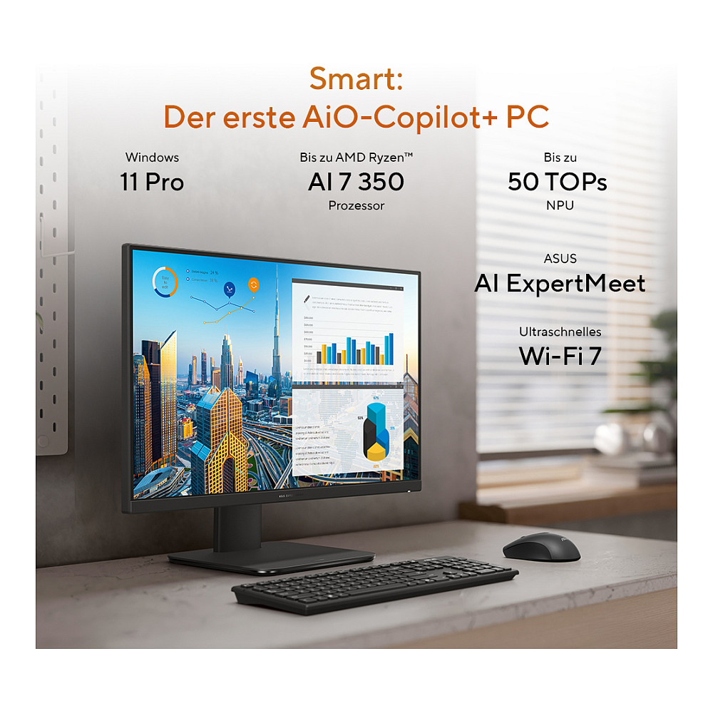 AIO ASUS ExpertCenter P6 PM640KA-BPC002X / Ryzen AI 330 / 16GB DDR5 / 512GB / 23.8" Full HD / AMD Radeon 820M / Kb +Mouse - Zezë - Figura 5