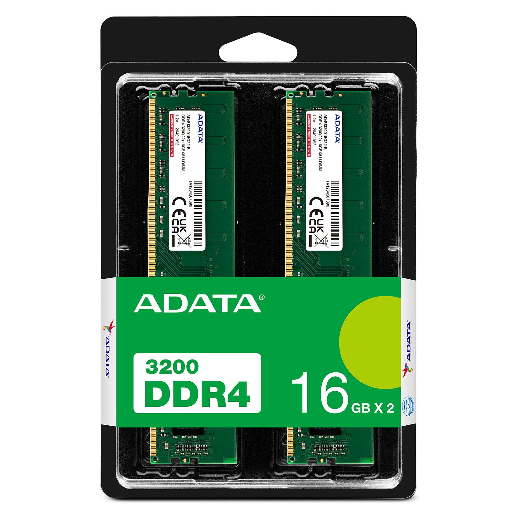 RAM Memorie DDR4 / 32GB / U-DIMM / 3200MHz / ADATA / (2x16GB) - Figura 2