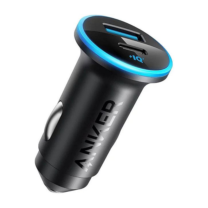 Adapter telefoni për vetura Anker 323 / 52.5W / 3A / IQ 3.0 Fast Charge / USB‑A & USB‑C - Zezë