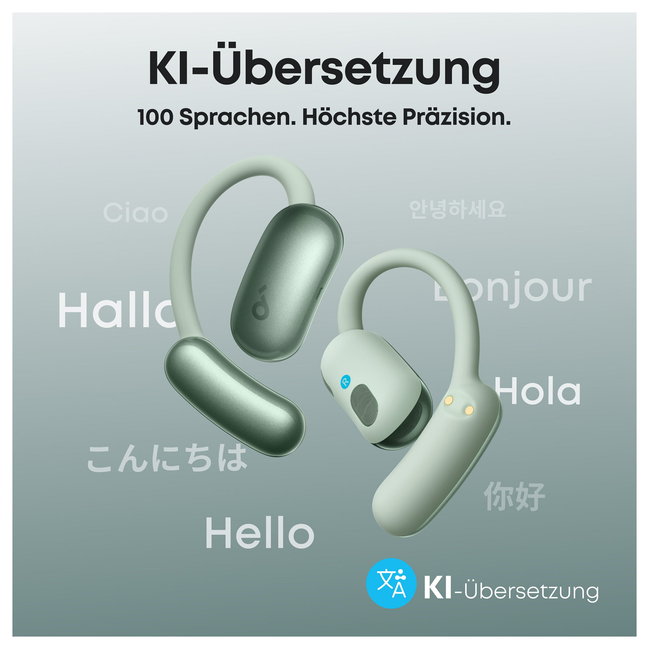 Kufje pa kabllo ANKER Soundcore AeroFit 2 AI – Gjelbër - Figura 2