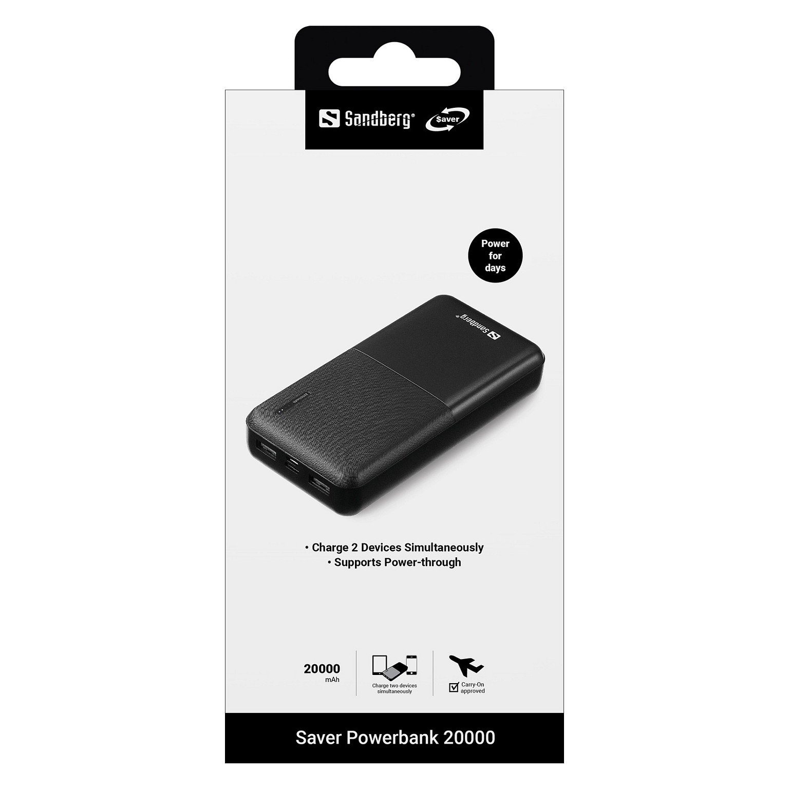 Powerbank Sandberg Saver / 20000mAh - Zezë - Figura 2