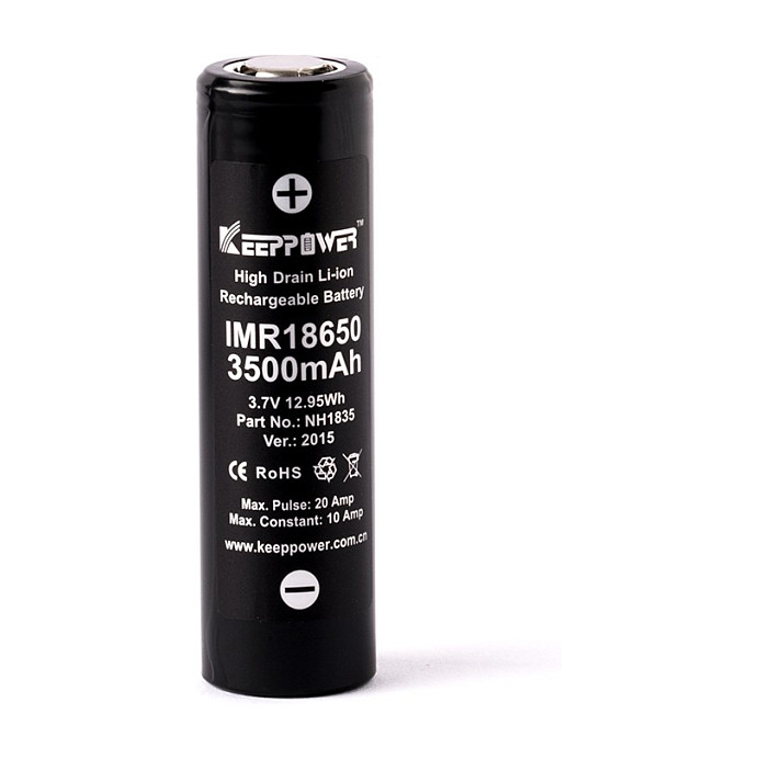 Bateri të vogla ALLNET IMR18650 / Li-Ion / 3.7V / 3500mAh / 2-Pack / CE-RoHS