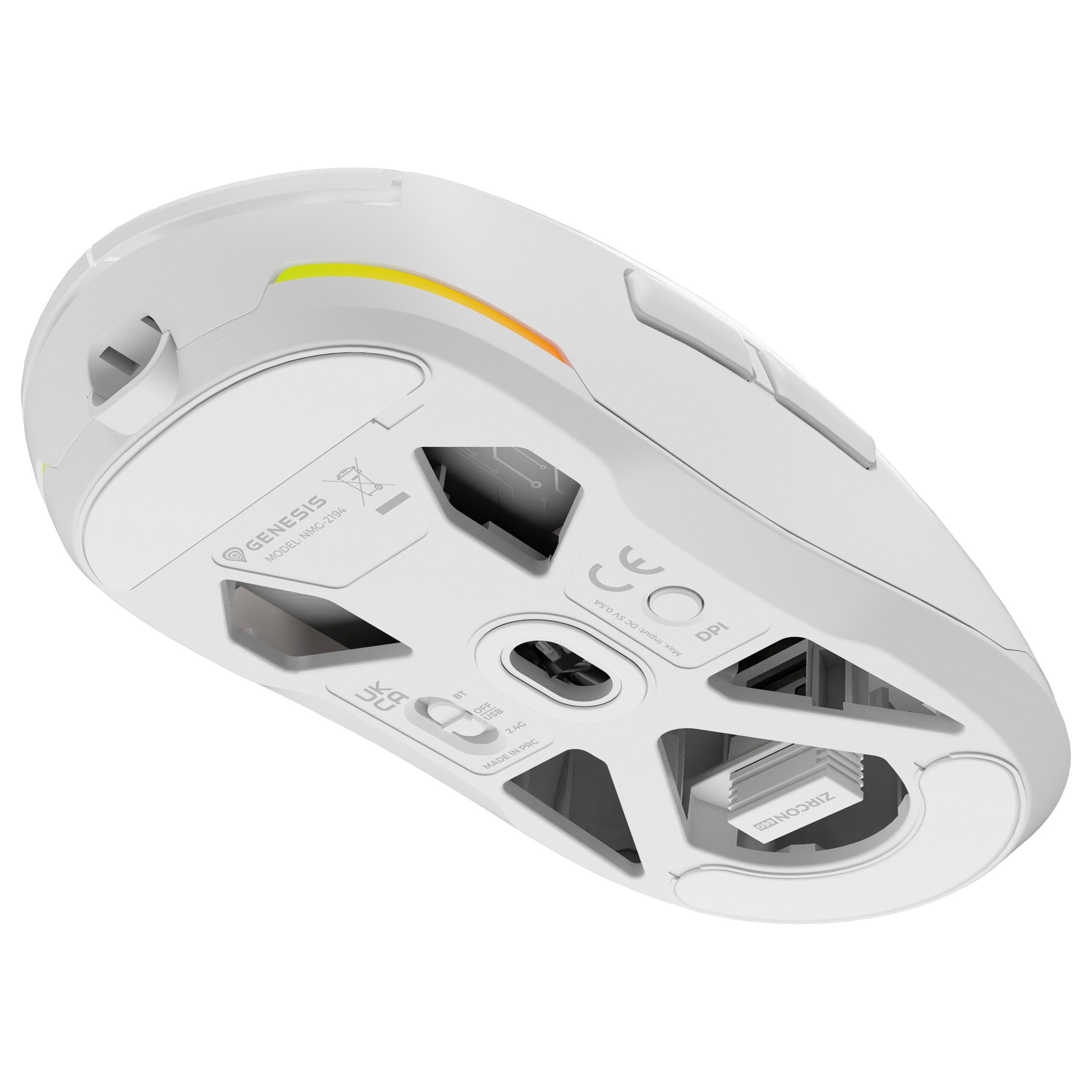 Maus Gaming Genesis ZIRCON 660 PRO Wireless / 26000 DPI -Bardhë - Figura 2