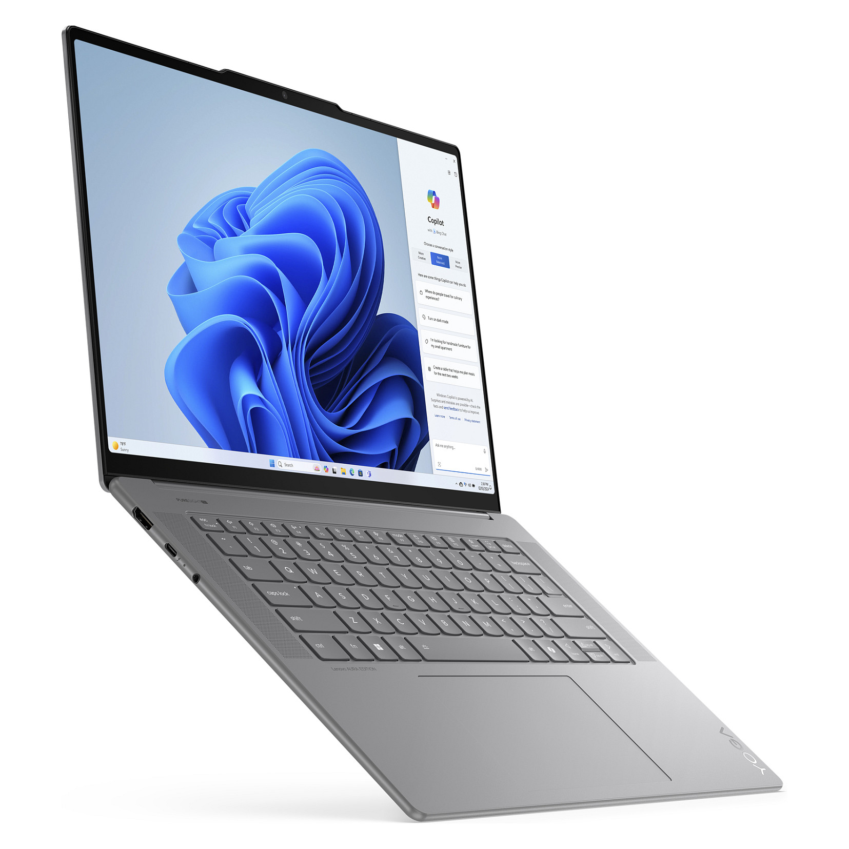 Laptop Lenovo Yoga Slim 7 / Ultra 7 256V / 16GB LPDDR5x / 1TB / 15.3" 2.8K OLED 120Hz / Intel Arc Graphics 140V / DE - Gri - Figura 5