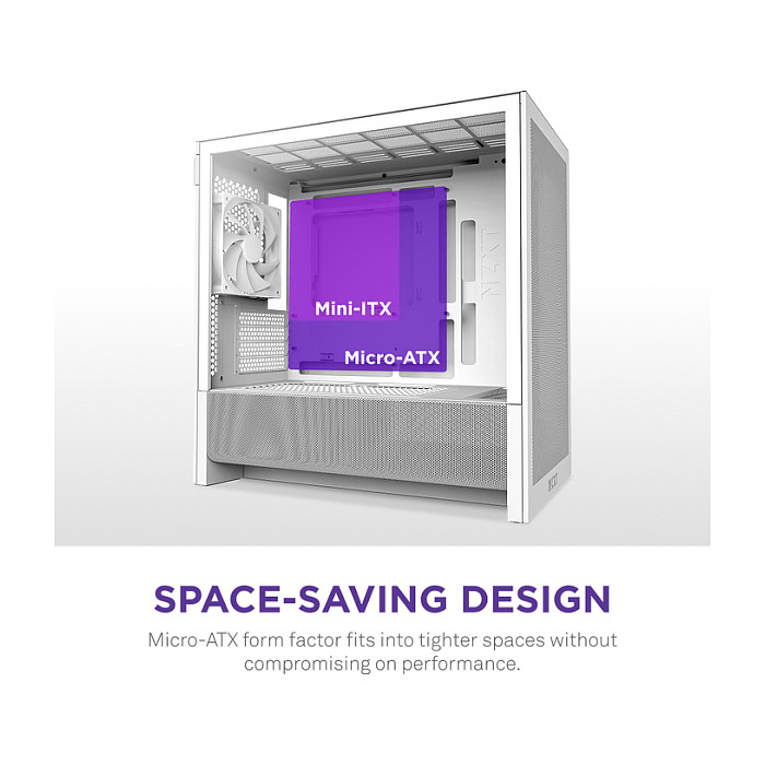 Kasë NZXT H3 Flow CC-H31FW-01 -Bardhë - Figura 3