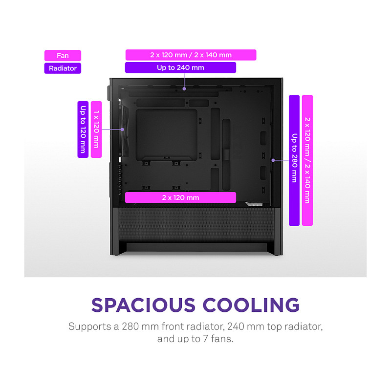 Kasë NZXT H3 Flow CC-H31FB-01 -Zezë - Figura 5