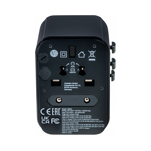 Adapter Verbatim Universal Travel Adapter UTA‑03 / USB‑A / USB‑C - Figura 2