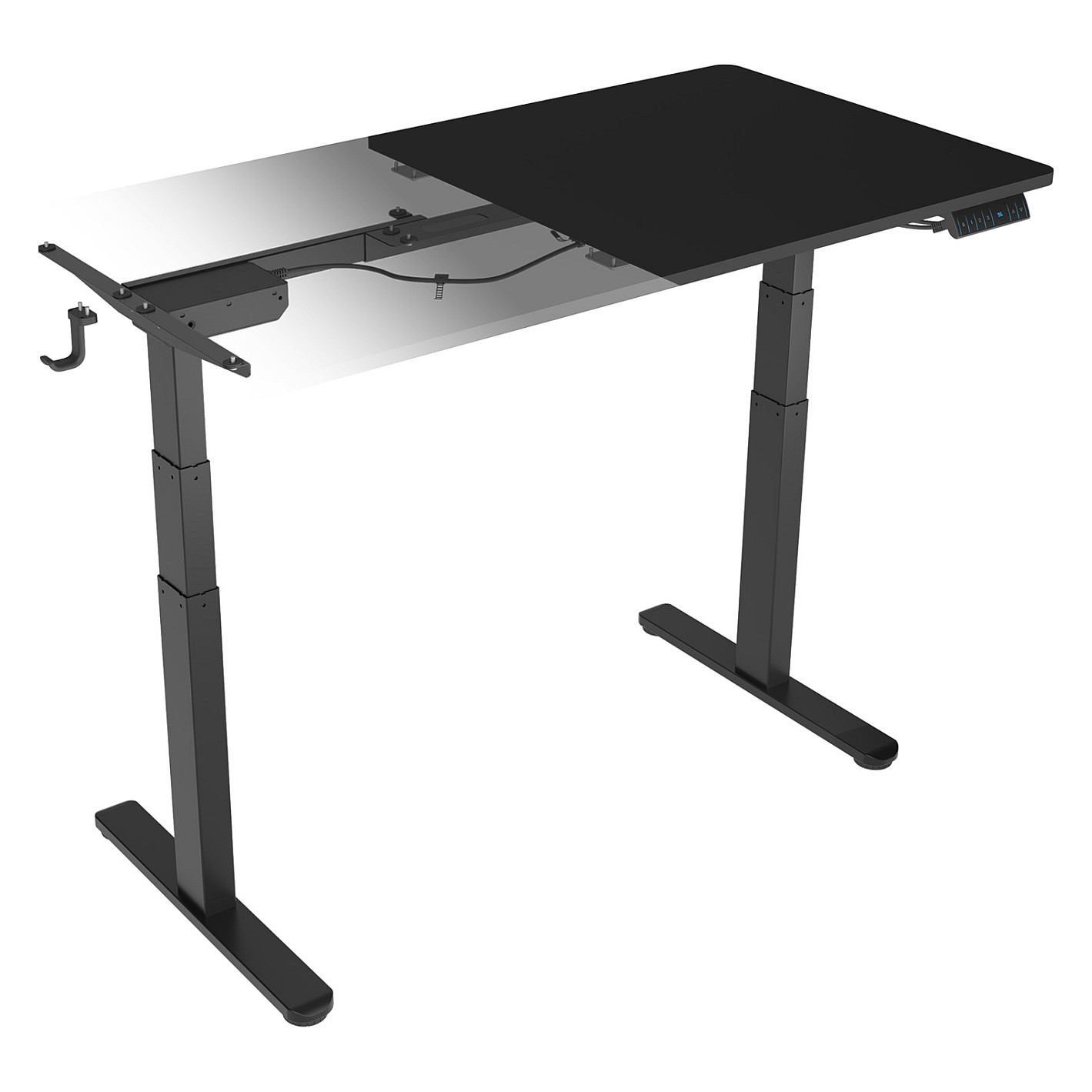 Tavolinë Elektrike me lartësi të rregullueshme BOX 140x70 cm - Zezë