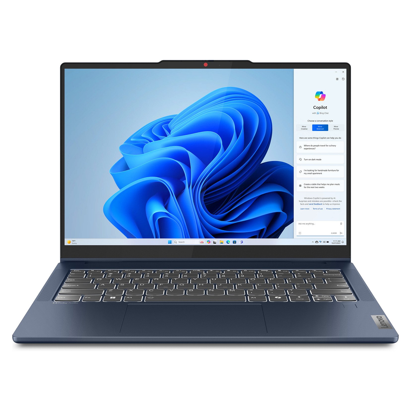 Laptop Lenovo IdeaPad 5 2-in-1 / i5-13420H / 16GB LPDDR5x / 512GB / 14" WUXGA IPS Touch 60Hz / Intel UHD Graphics / DE - Blu e Errët