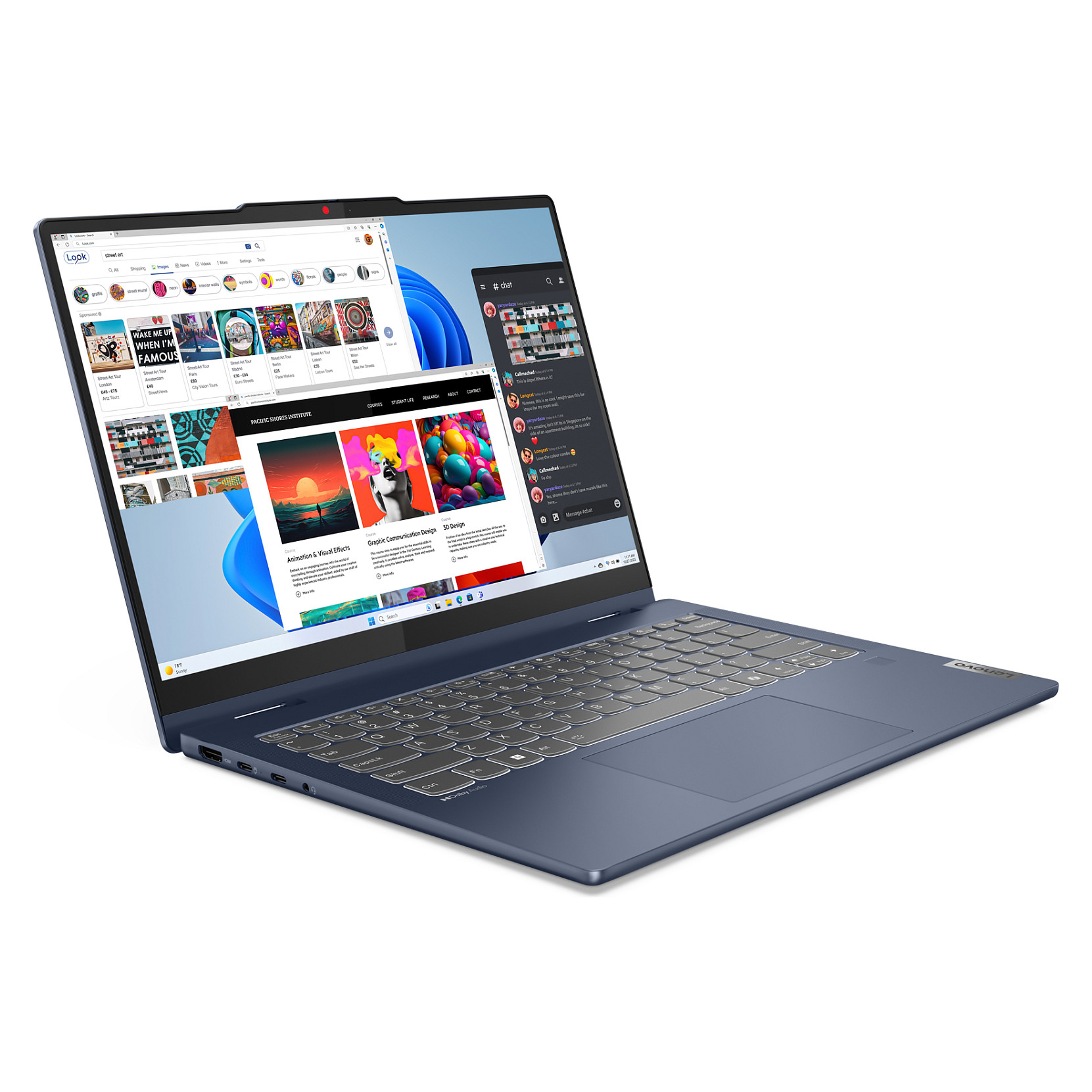 Laptop Lenovo IdeaPad 5 2-in-1 / i5-13420H / 16GB LPDDR5x / 512GB / 14" WUXGA IPS Touch 60Hz / Intel UHD Graphics / DE - Blu e Errët - Figura 4