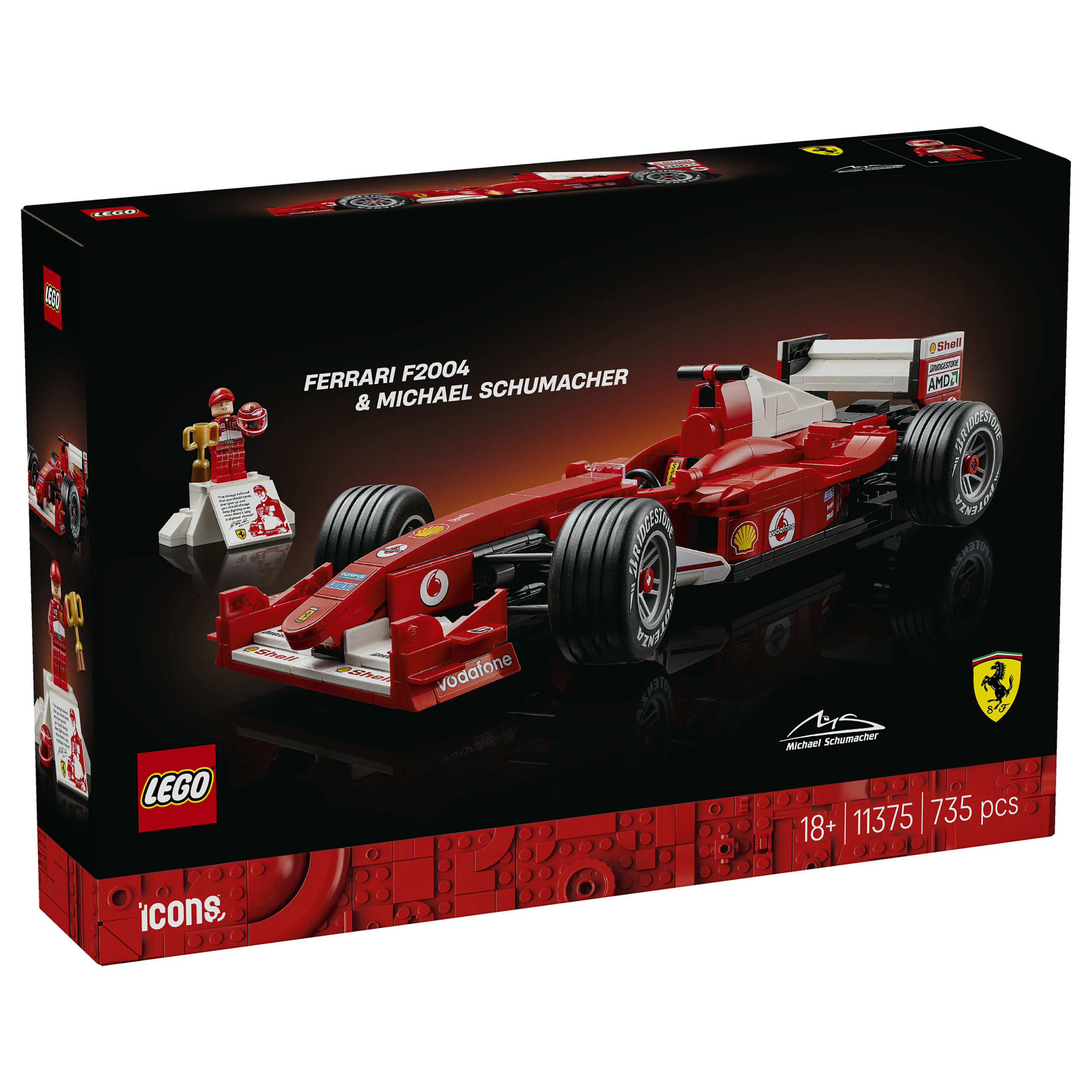 Lego Icons Ferrari F2004 dhe Michael Schumacher 11375 - Figura 6
