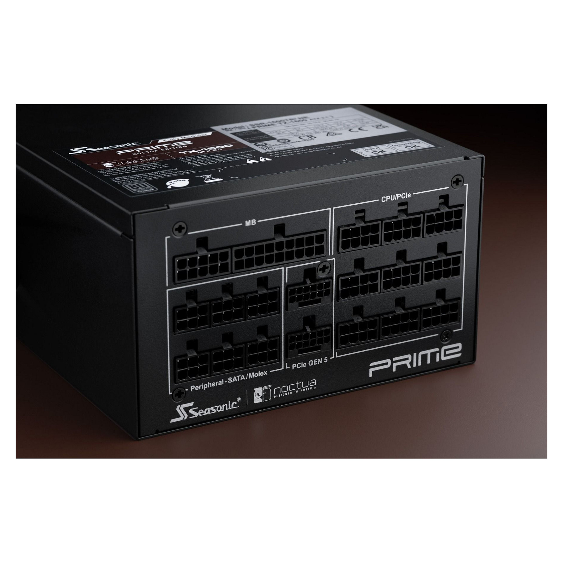 Furnizues Energjie Seasonic PRIME TX-1600 Noctua Edition / 1600W / ATX 3.1 / 80 PLUS Titanium - Figura 5
