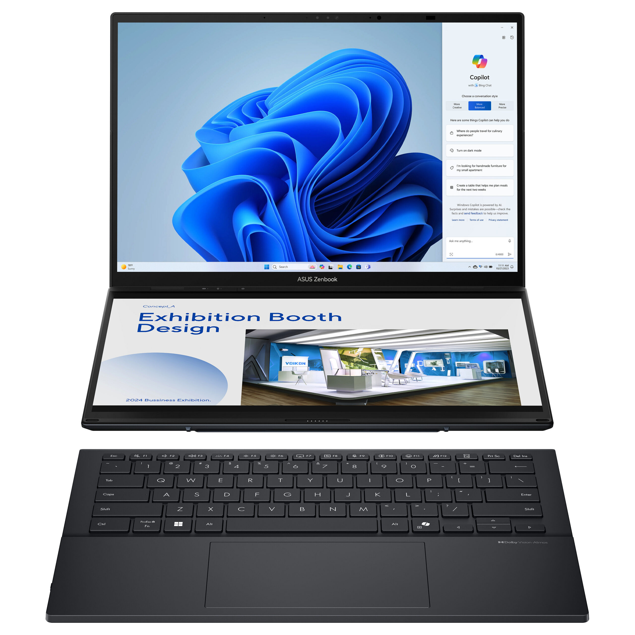Laptop ASUS Zenbook Duo UX8406CA-QL055W / Ultra 9-285H / 16GB LPDDR5x / 1TB / 14" WUXGA OLED Touch 60Hz / Intel Arc 140T / DE - Gri e Errët - Figura 2