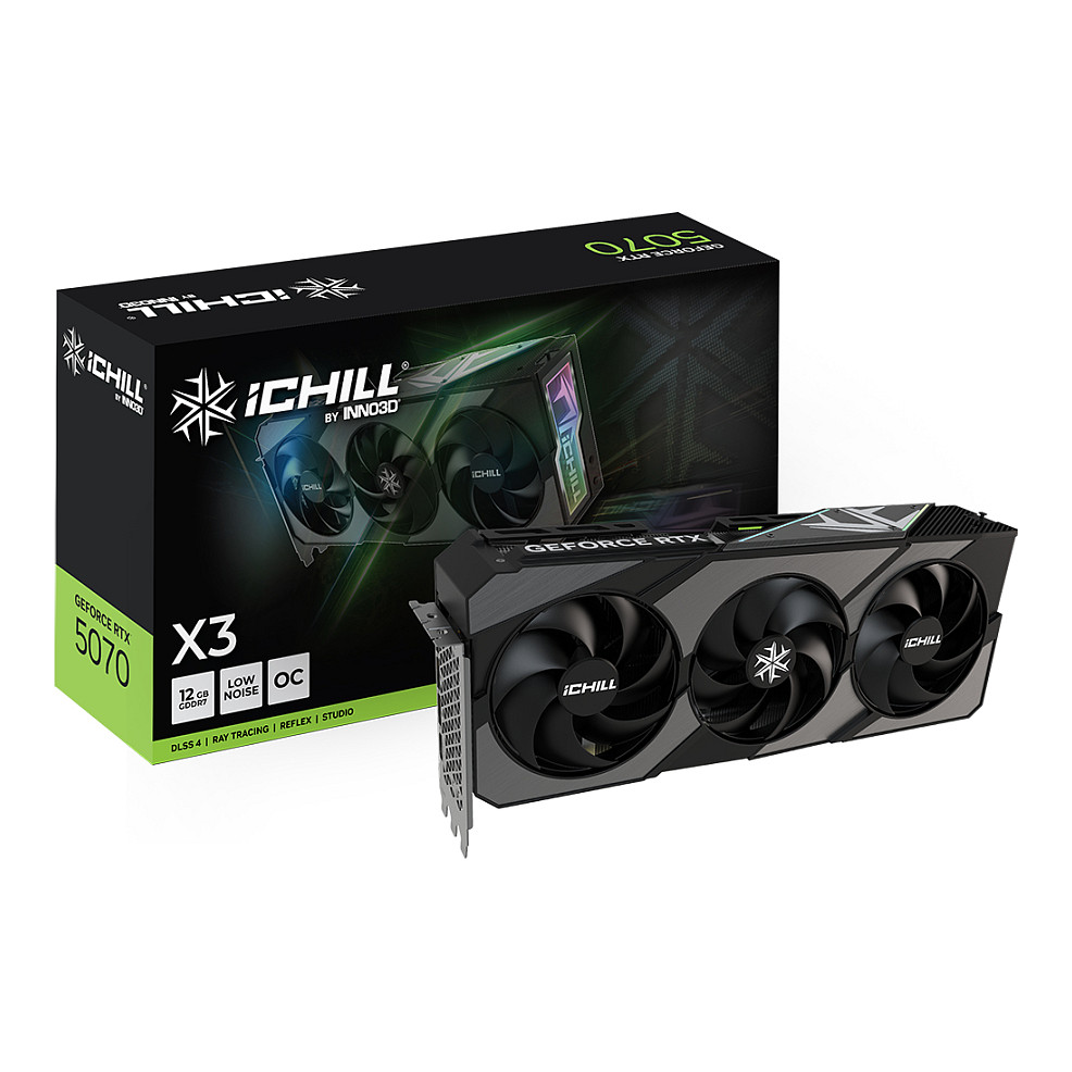 Kartë Grafike NVidia RTX 5070 / 12GB / Inno3D iChill X3 / GDDR7 / 3 Fan