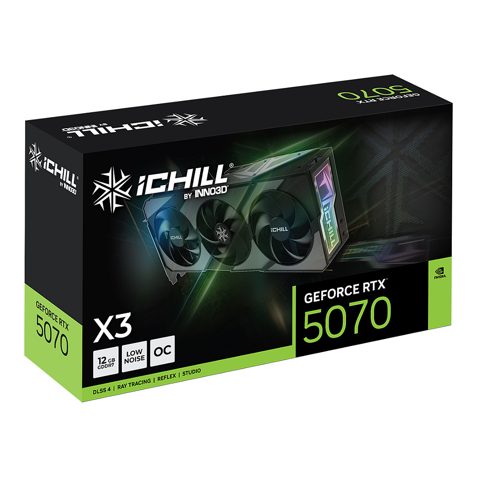 Kartë Grafike NVidia RTX 5070 / 12GB / Inno3D iChill X3 / GDDR7 / 3 Fan - Figura 3