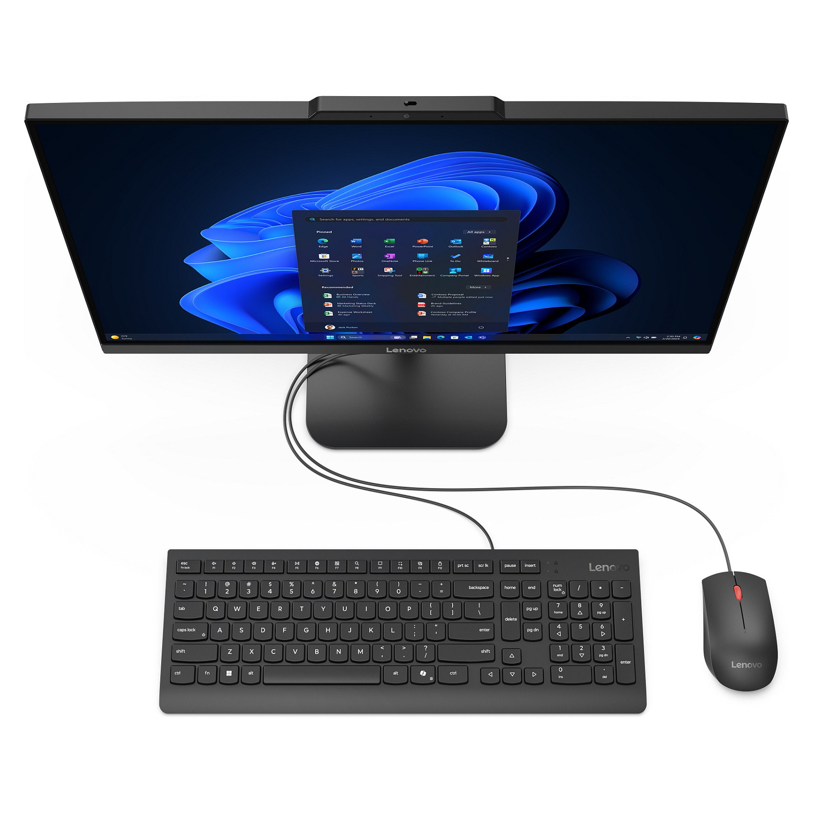 AIO Lenovo ThinkCentre V100 / Intel N100 / 8GB DDR4 / 256GB / 23.8" Full HD IPS / Intel UHD Graphics - Gri - Figura 2