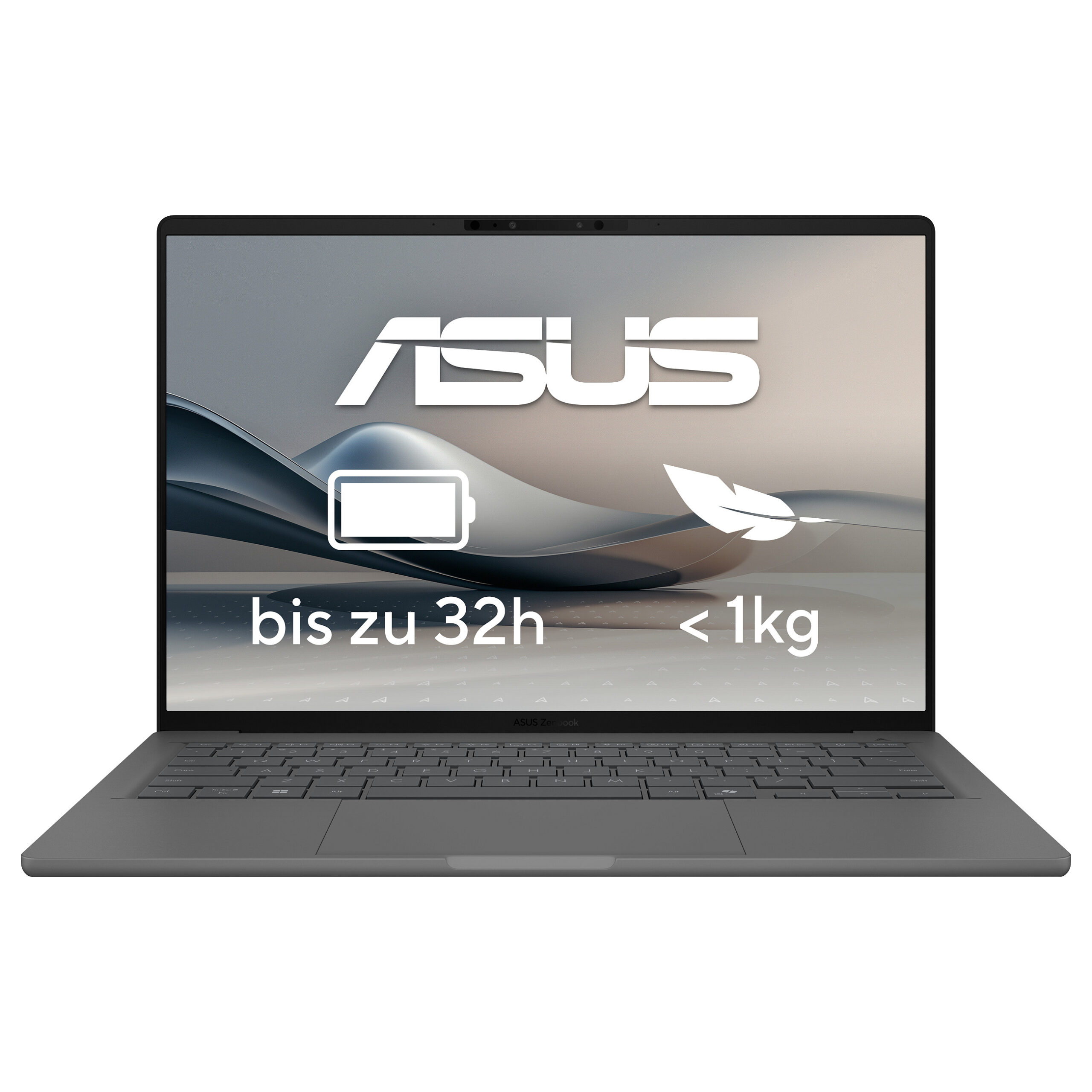 Laptop Asus Zenbook A14 UX3407QA-QD496W / Snapdragon X1-26-100 / 32GB LPDDR5x / 1TB / 14" WUXGA OLED 60Hz / Qualcomm Adreno GPU / DE - Gri