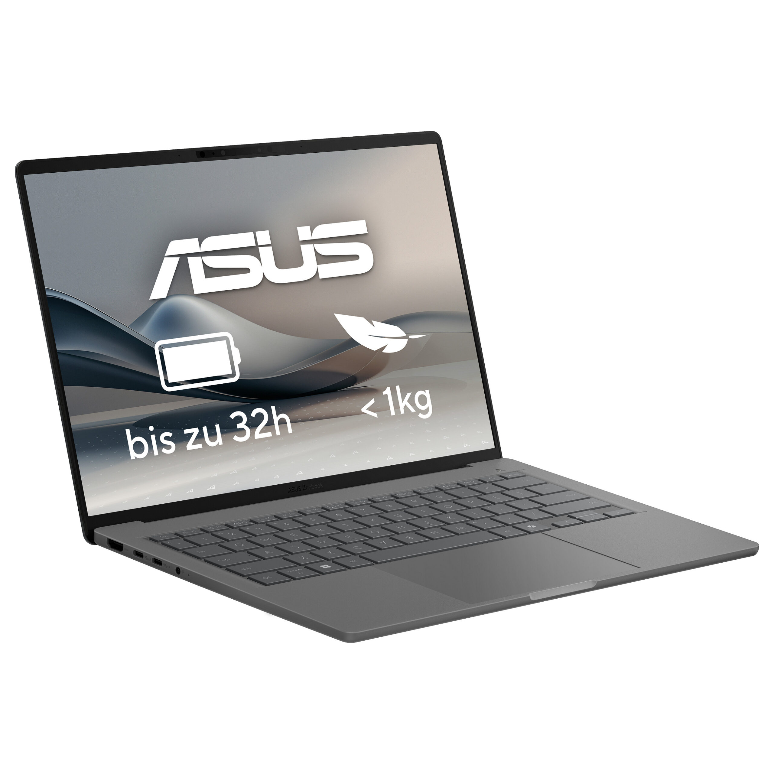 Laptop Asus Zenbook A14 UX3407QA-QD496W / Snapdragon X1-26-100 / 32GB LPDDR5x / 1TB / 14" WUXGA OLED 60Hz / Qualcomm Adreno GPU / DE - Gri - Figura 4