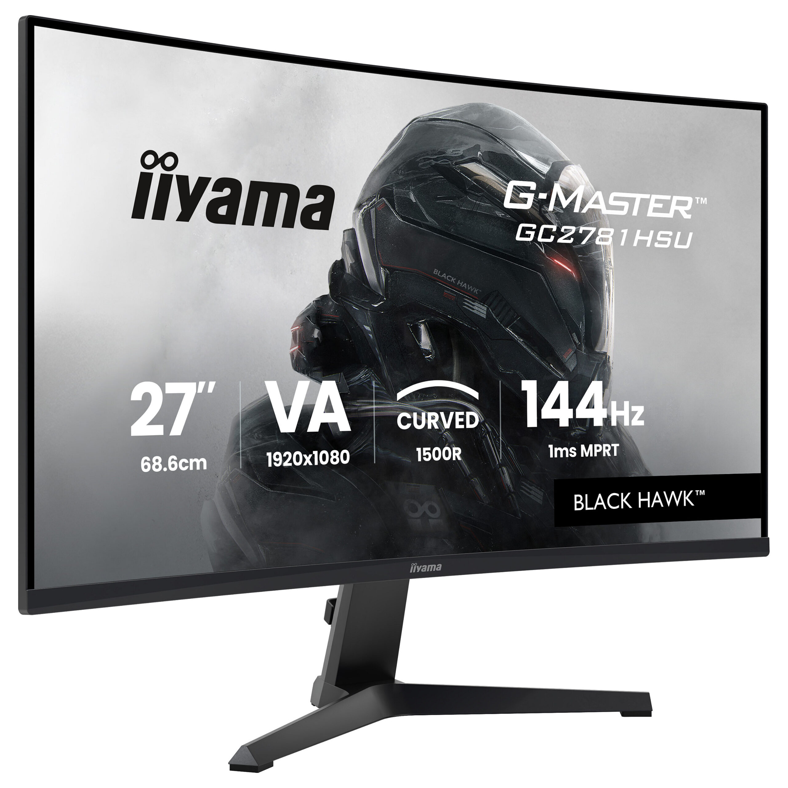 Monitor Gaming iiyama G-Master GC2781HSU-B1 / 27"/ Full HD VA / Curved / 144Hz / 1ms / HDMI+USB+DP - Zezë - Figura 2