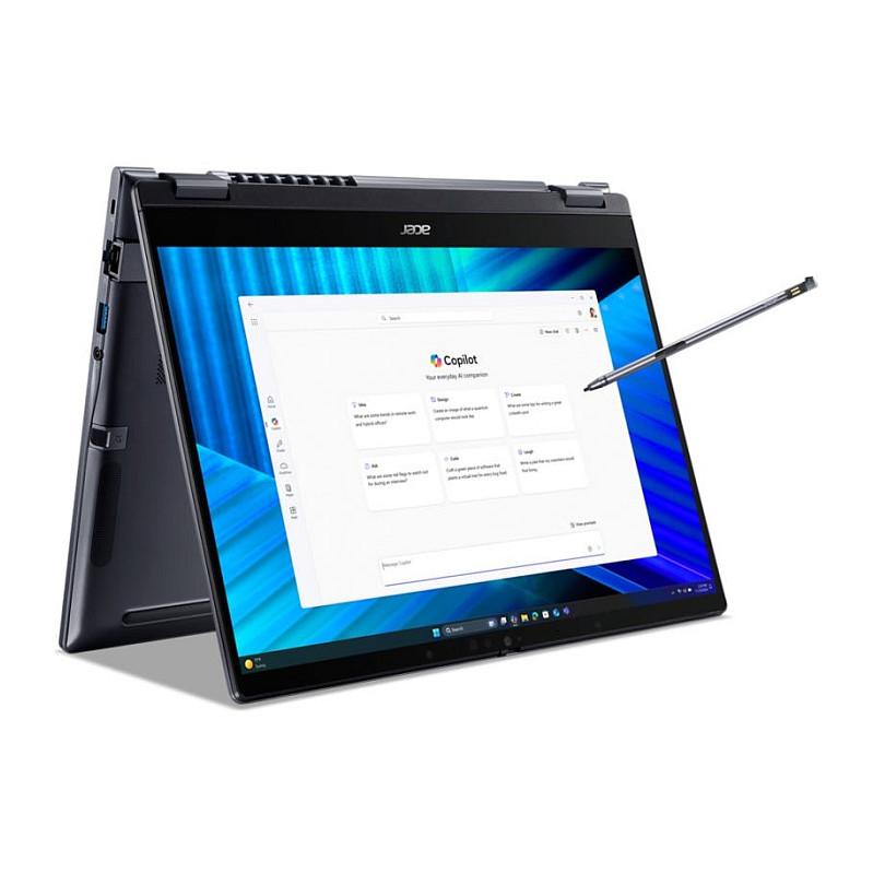 Laptop Acer TravelMate P4 Spin TMP414RN-55-TCO-58UA / Ultra 5 225U / 16GB DDR5 / 512GB / 14" WUXGA IPS Touch / Intel Graphics / DE - Blu