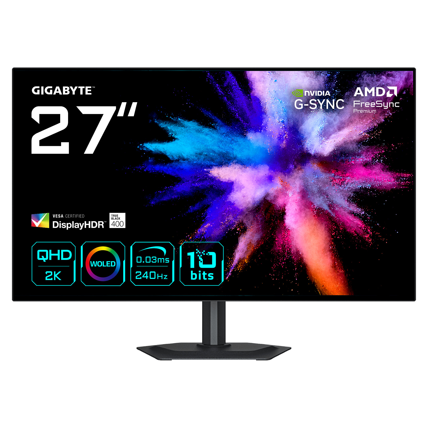 Monitor Gaming Gigabyte GO27Q24G / 27"/ Quad HD OLED / 240Hz / 0.03ms / USB-C+HDMI+DP - Zezë