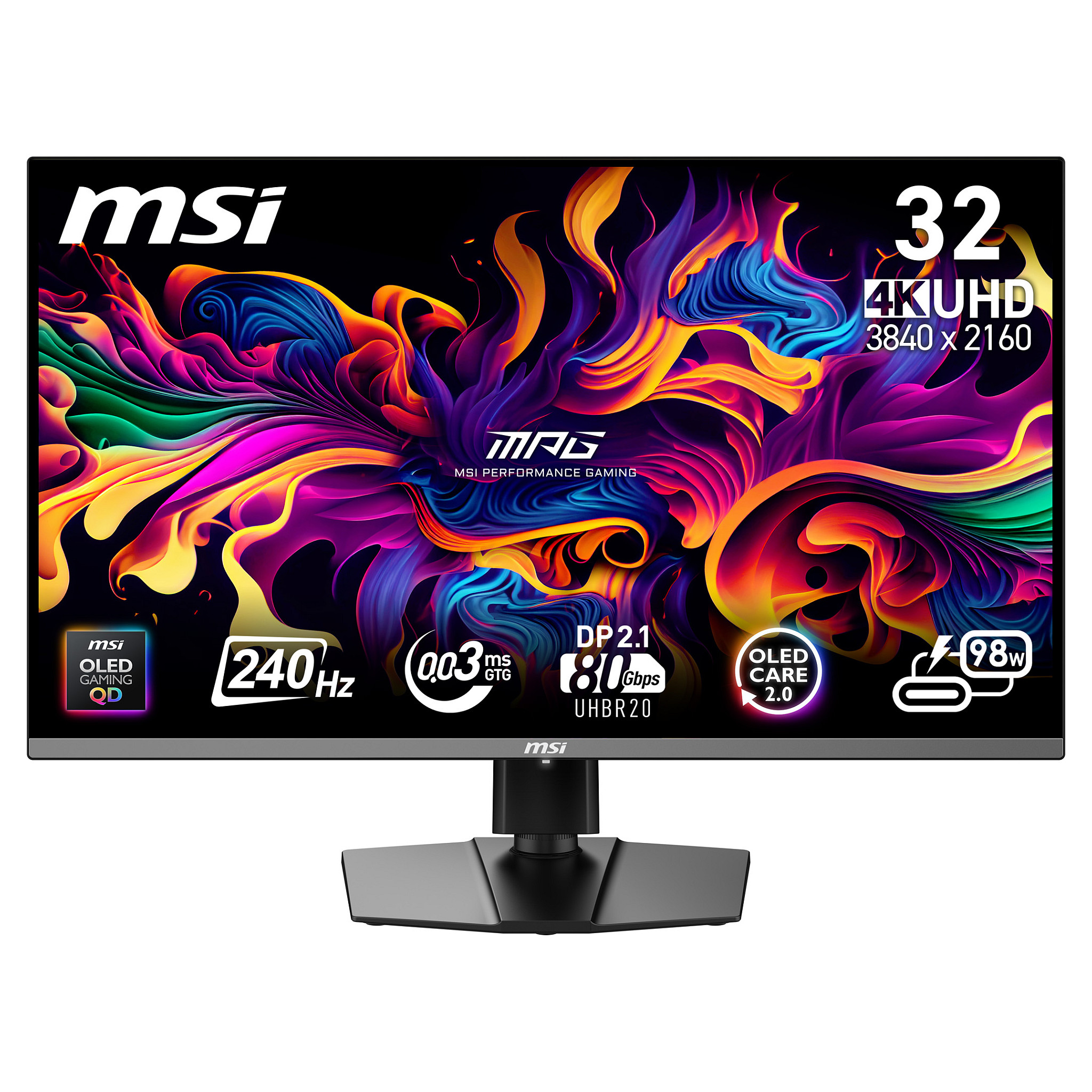 Monitor Gaming MSI MPG 322URX QD-OLED / 31.5"/ 4K QD-OLED / 240Hz / 0.03ms / USB-C+HDMI+DP - Zezë
