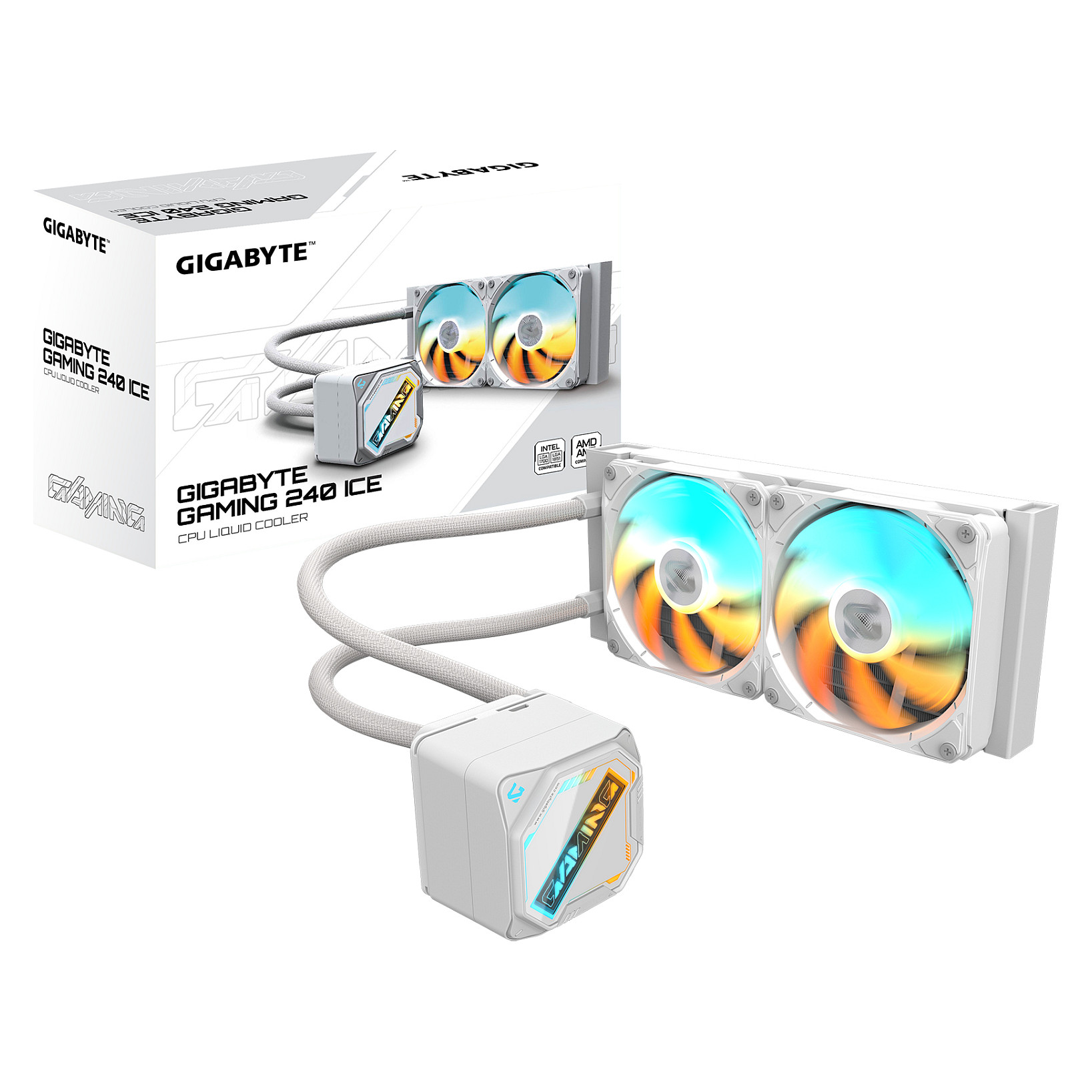 Ftohës për Procesor Gigabyte GAMING 240 ICE – AiO Liquid Cooling / 240mm Radiator / ARGB