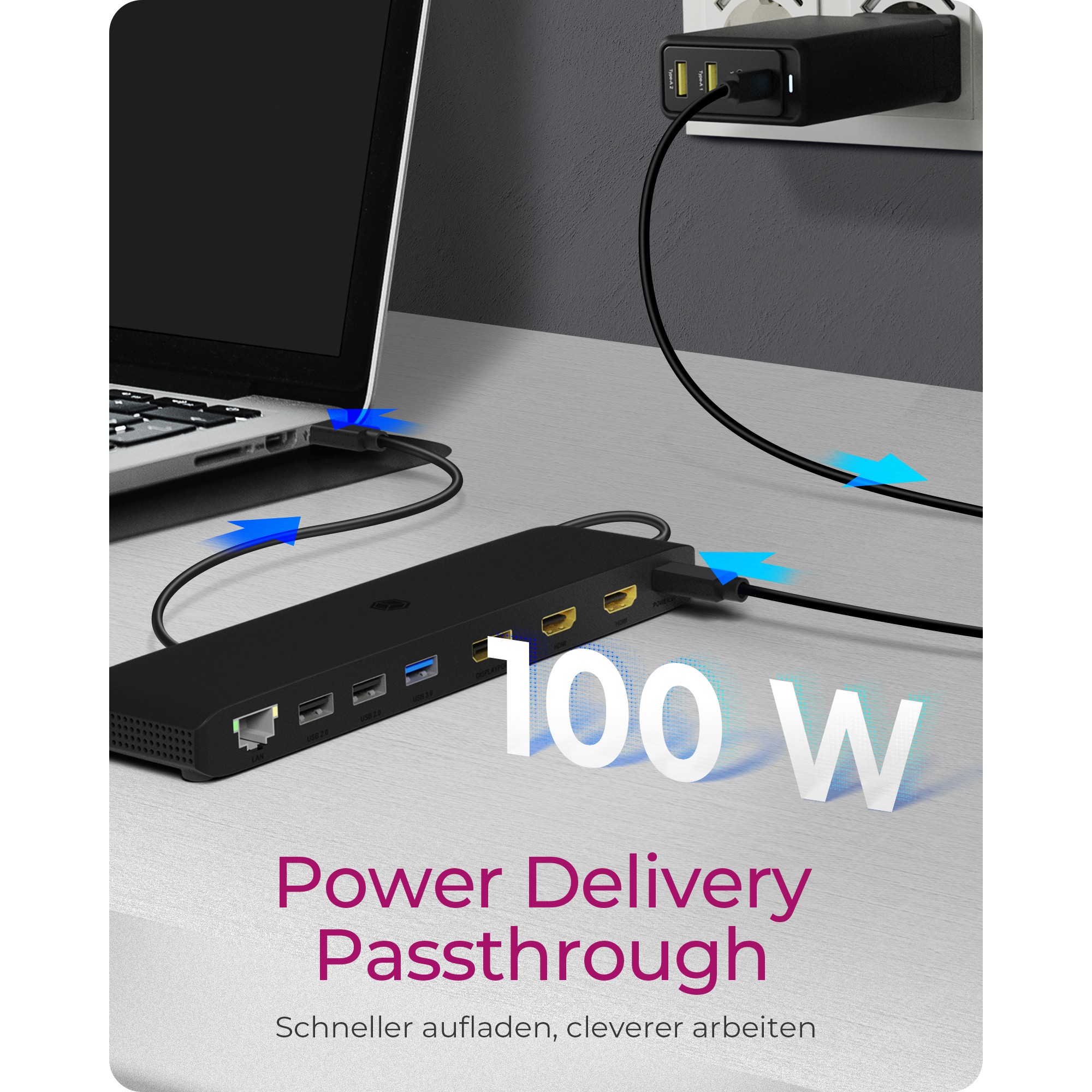 Stacioni i ankorimit ICY BOX IB-DK2116-C USB-C 11-në-1 PD 100W Stacion Ankorimi - Figura 4