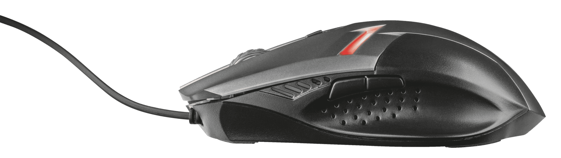 Maus Gaming Trust Ziva 21512 / 6 butona / 800-1200-1600-2000 DPI / Optik / Me kabëll / USB 2.0 / I zi dhe Hiri - Figura 2