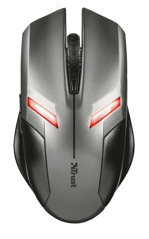 Maus Gaming Trust Ziva 21512 / 6 butona / 800-1200-1600-2000 DPI / Optik / Me kabëll / USB 2.0 / I zi dhe Hiri