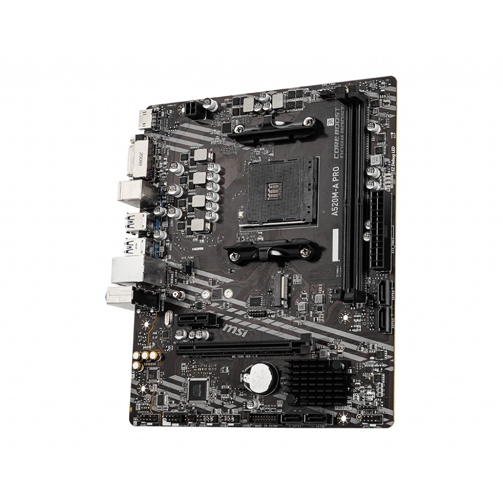 Pllakë Amë AM4 MSI A520M-A PRO mATX (M.2 Port. PCIe 3.0 x 4. NVMe PCI:1 PCIe:1 RAM:4) - Figura 2