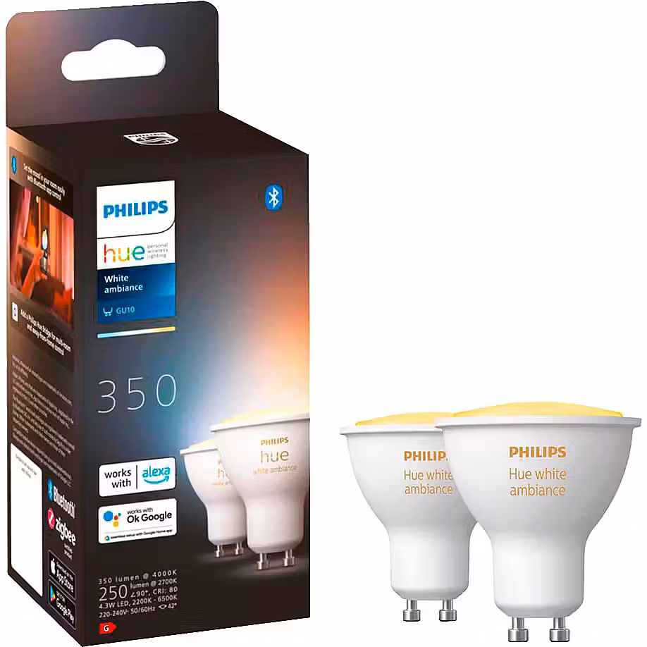 Drita të mençura Philips White Ambiance GU10 + Bridge / 35W / Hue