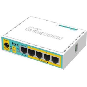 MikroTik RB750UPr2 (hEX PoE lite) – 5× Fast Ethernet Router with Passive PoE-Out, USB 2.0, RouterOS