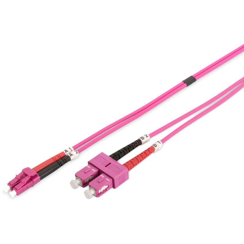 Kabllo për Rrjet DIGITUS LWL Patch LC–SC 1.00m Multimode Duplex OM4