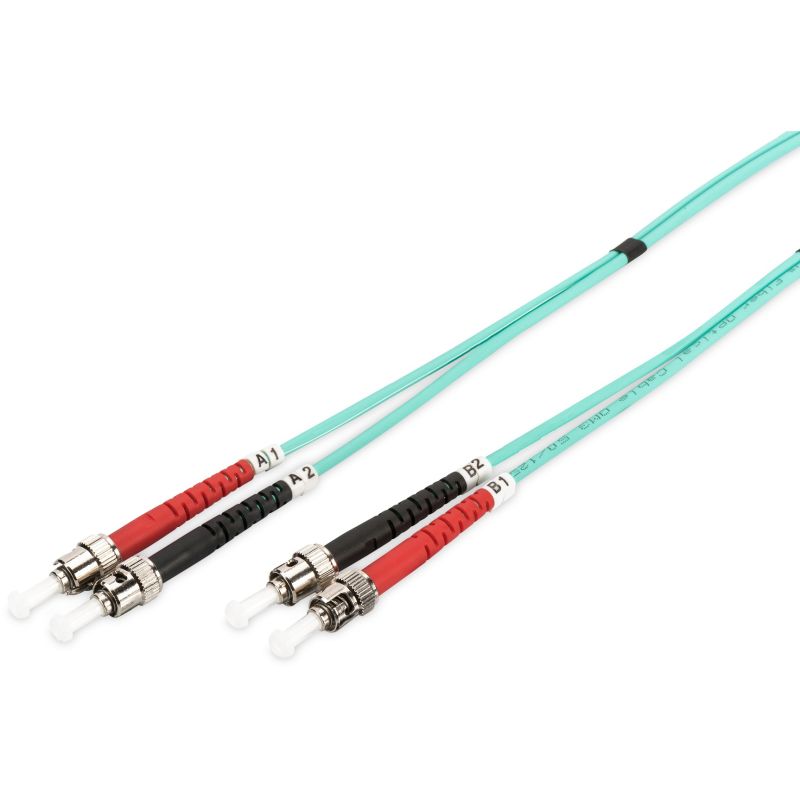 Kabllo për Rrjet DIGITUS LWL Patch Cable / ST → ST / 2.00m / Multimode Duplex / OM3