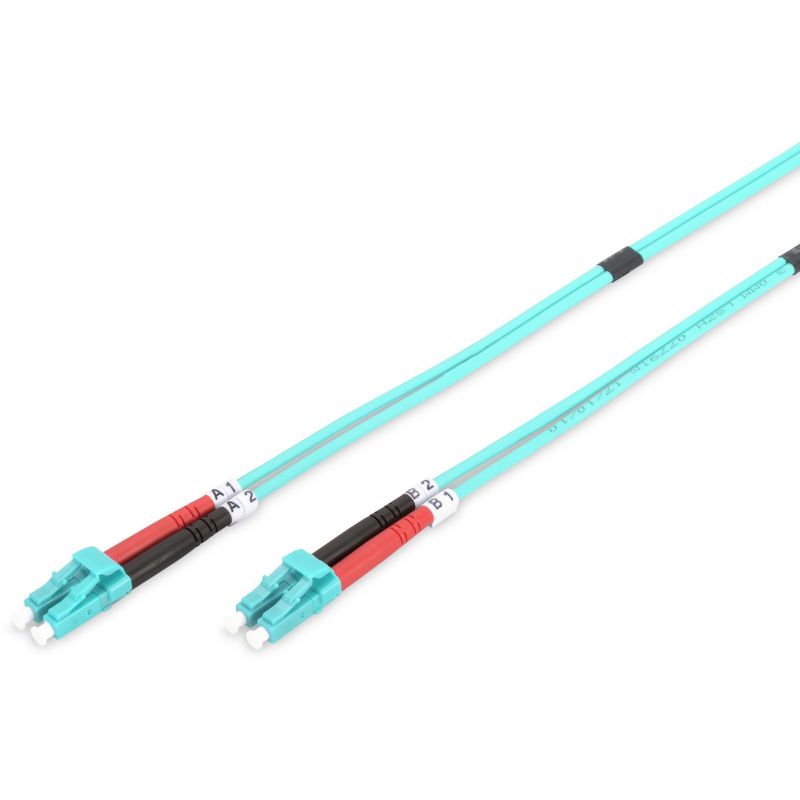 Kabllo për Rrjet DIGITUS LWL Patch LC–LC 2.00m Multimode Duplex OM3