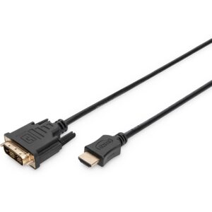 Kabllo Digitus HDMI & DVI 18+1 (ST-ST), 3m, e zezë