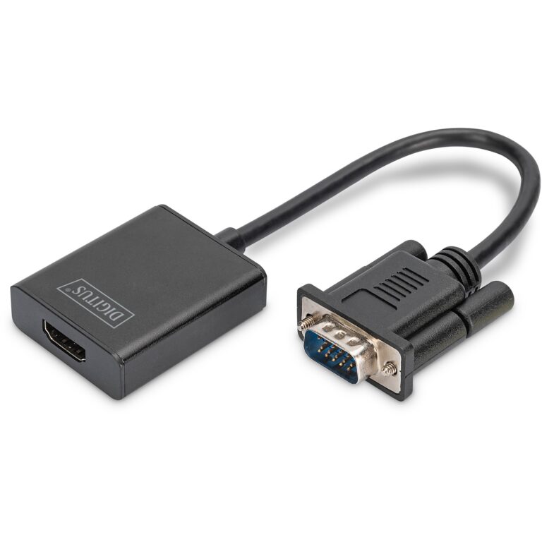 Kabllo VGA në HDMI DIGITUS / me Audio / Full HD 1080p - Zezë