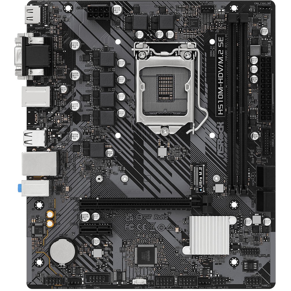Pllakë Amë MB Intel ASROCK H510M-HDV/M.2 SE mATX D4 / LGA 1200 / DDR4 / HDMI+VGA+DVI
