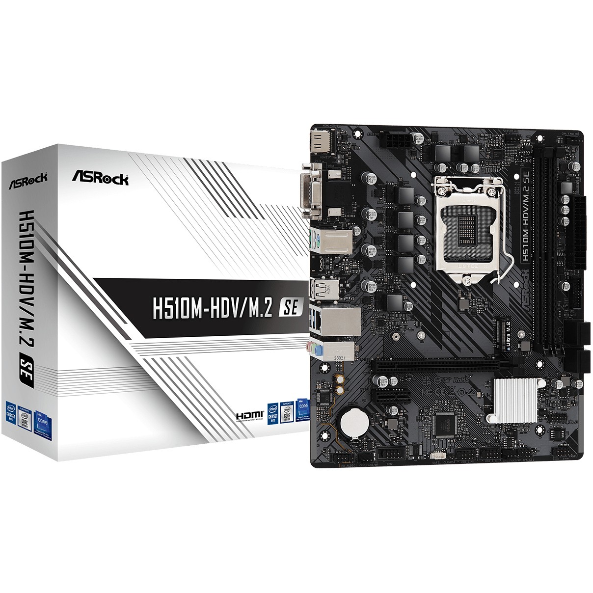 Pllakë Amë MB Intel ASROCK H510M-HDV/M.2 SE mATX D4 / LGA 1200 / DDR4 / HDMI+VGA+DVI - Figura 2