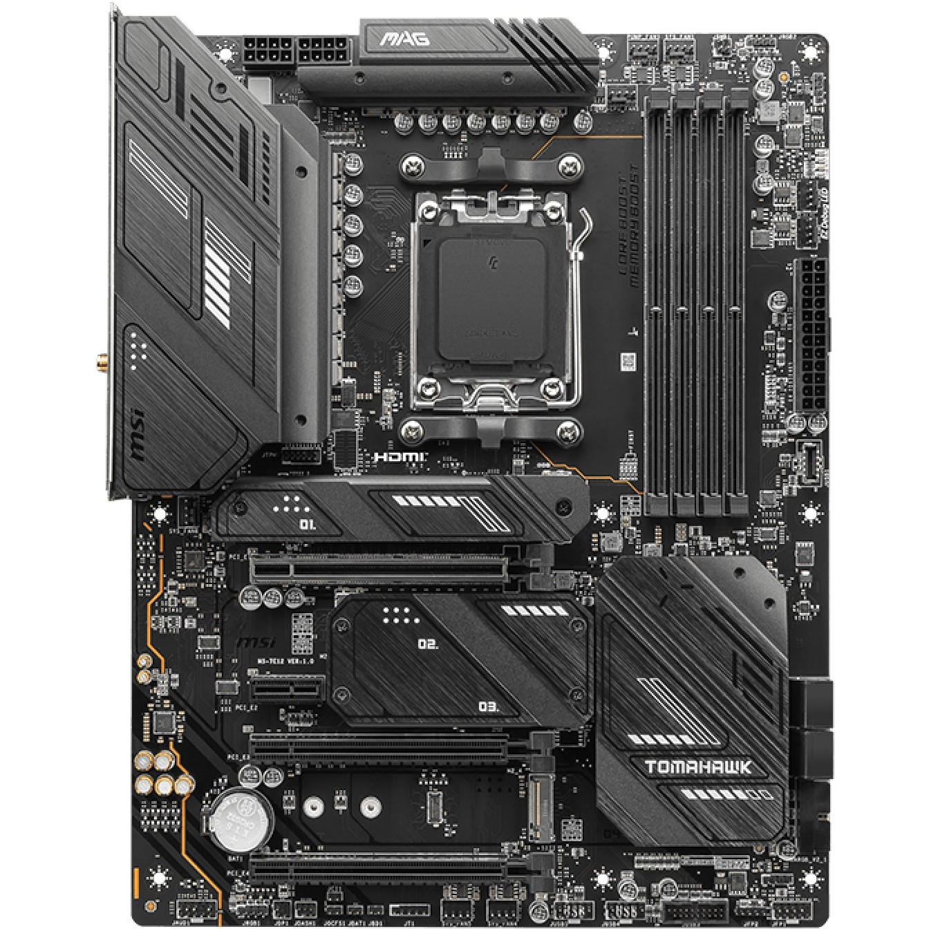 Pllakë Amë AMD AM5 MSI X670E Tomahawk WIFI / ATX / DDR5 / HDMI+DP - Figura 2