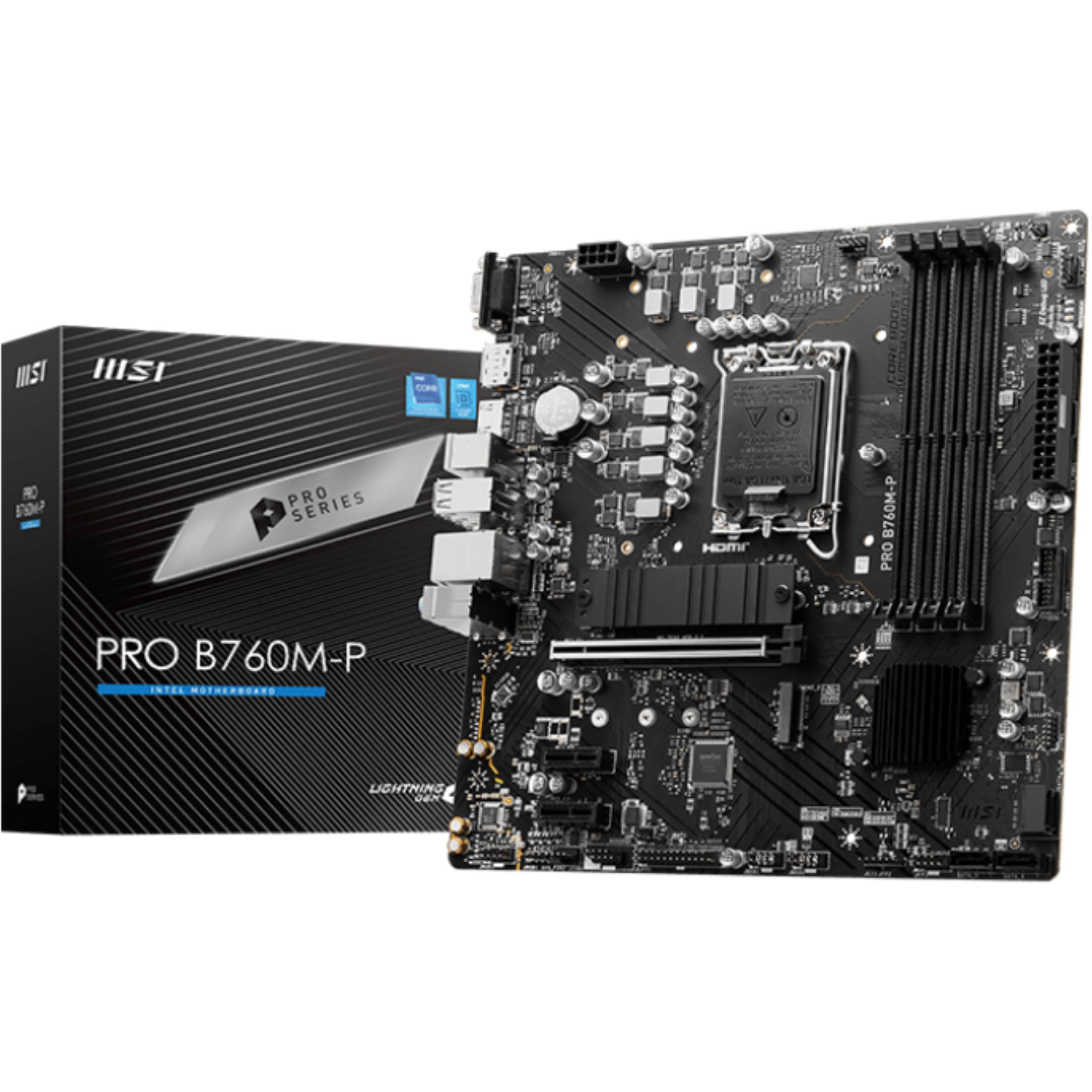 Pllakë Amë MB Intel MSI PRO B760M-P / LGA 1700 / DDR4 / mATX / HDMI+DP+VGA