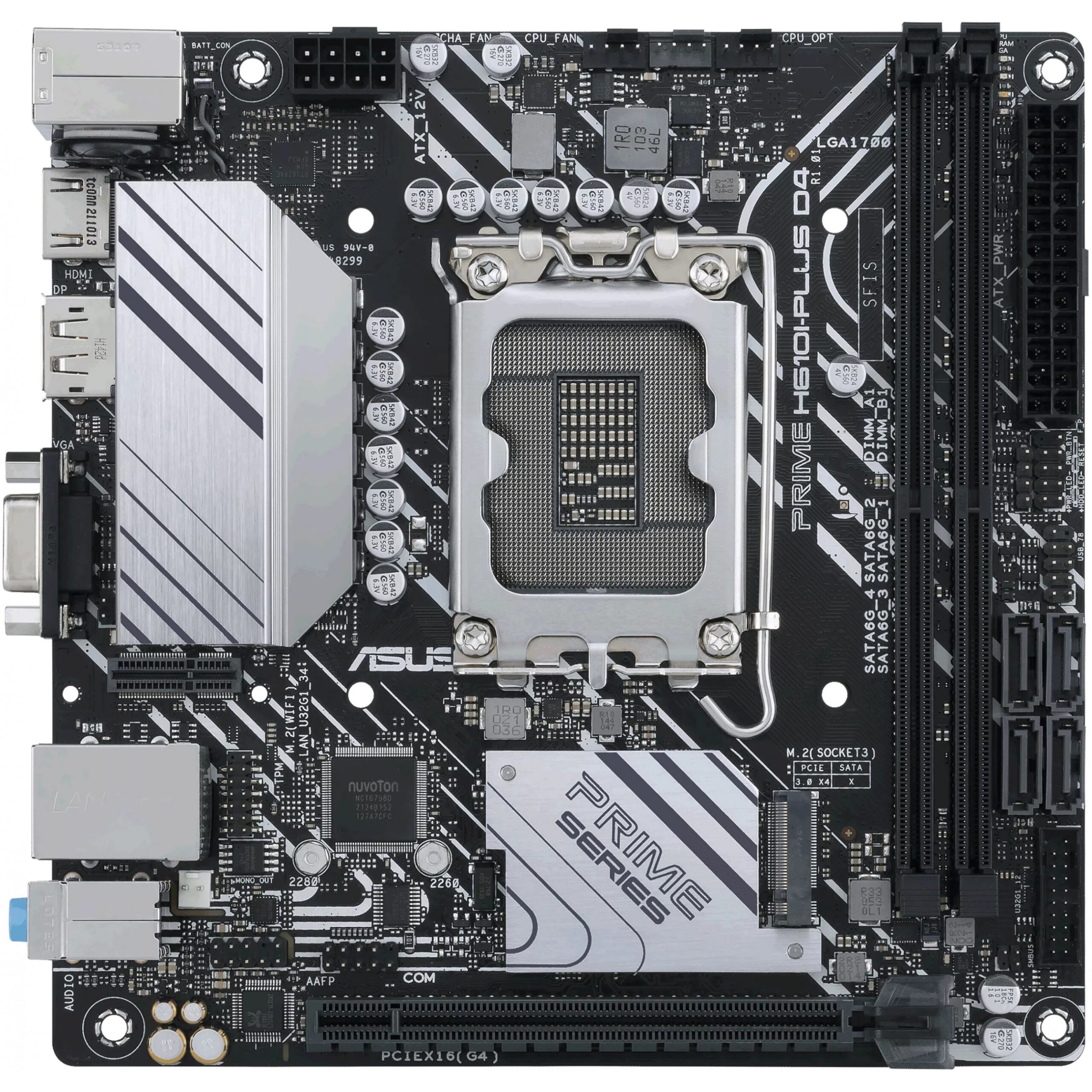 Pllakë Amë MB Intel ASUS PRIME H610I-PLUS D4-CSM / LGA 1700 / DDR4 / HDMI+DP+VGA / mITX - Figura 2
