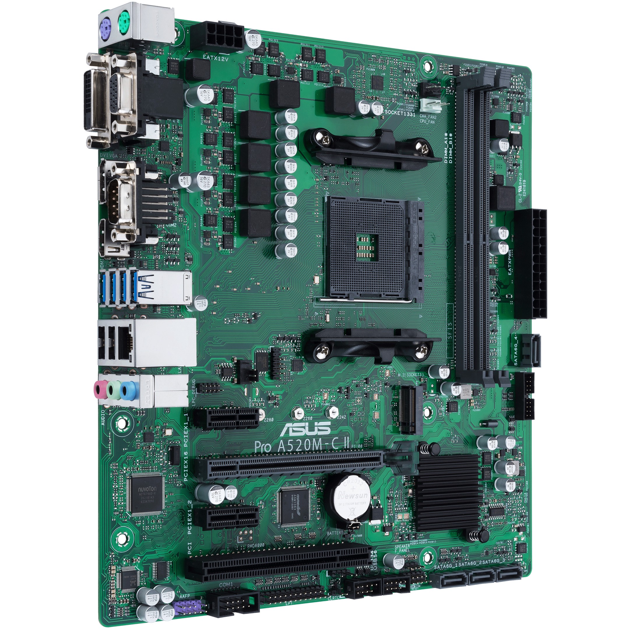 Pllakë Amë AMD AM4 ASUS PRO A520M-C II/CSM D4 / mATX / DDR4 / HDMI+DP+VGA+DVI - Figura 4