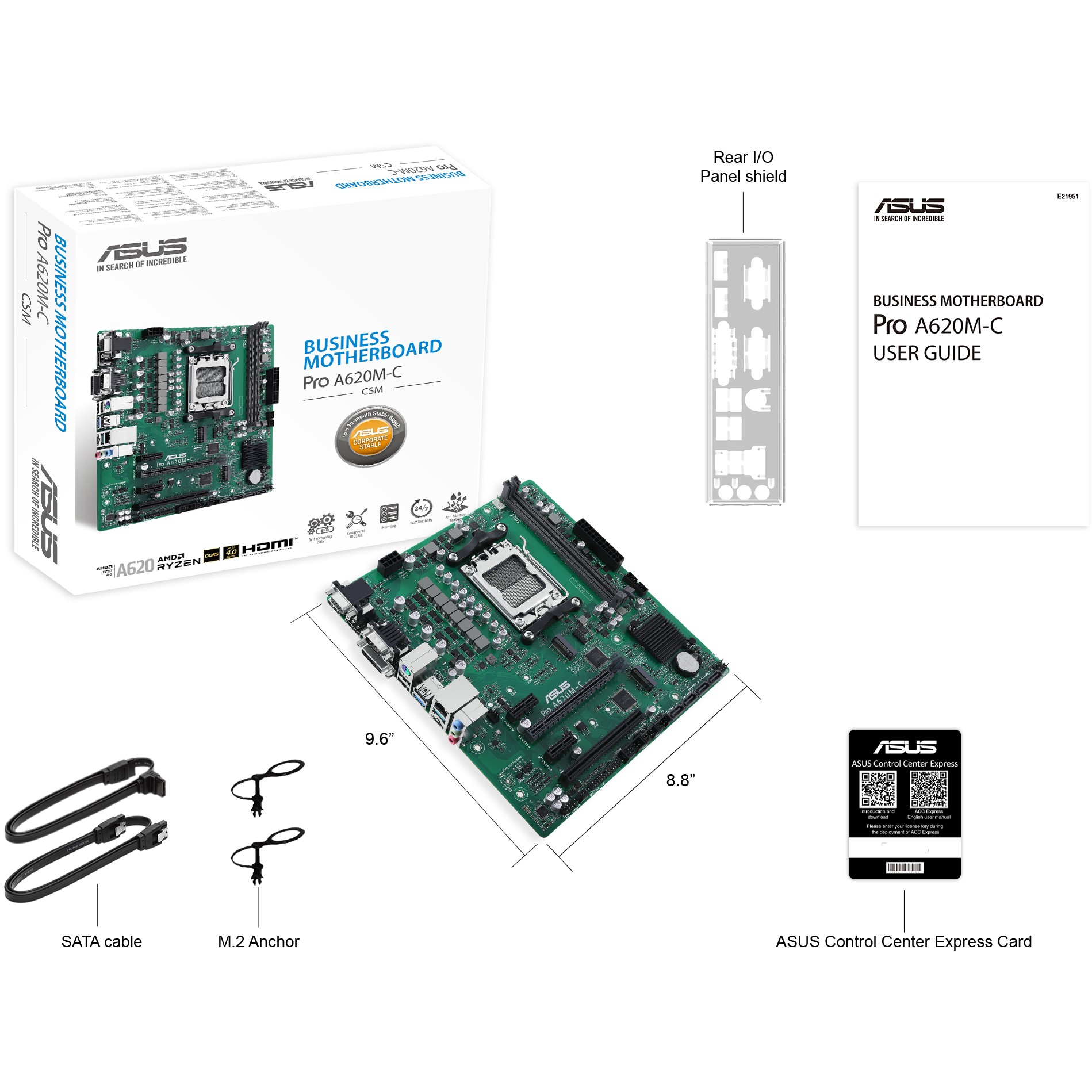 Pllakë Amë ASUS PRO A620M-C-CSM mATX - Figura 3
