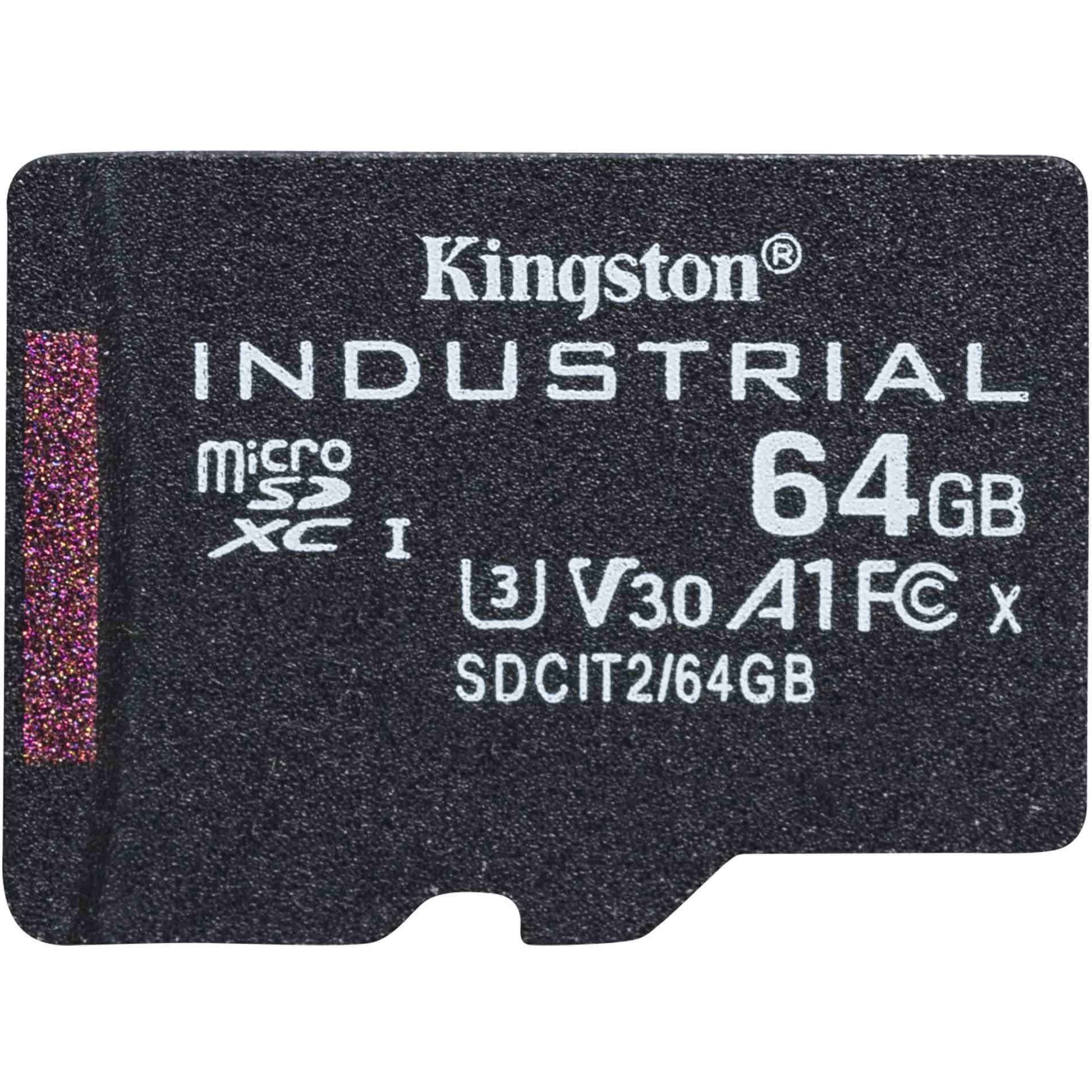 Kartë Memorie SD CARD 64GB Kingston Industrial microHC 100MB/s