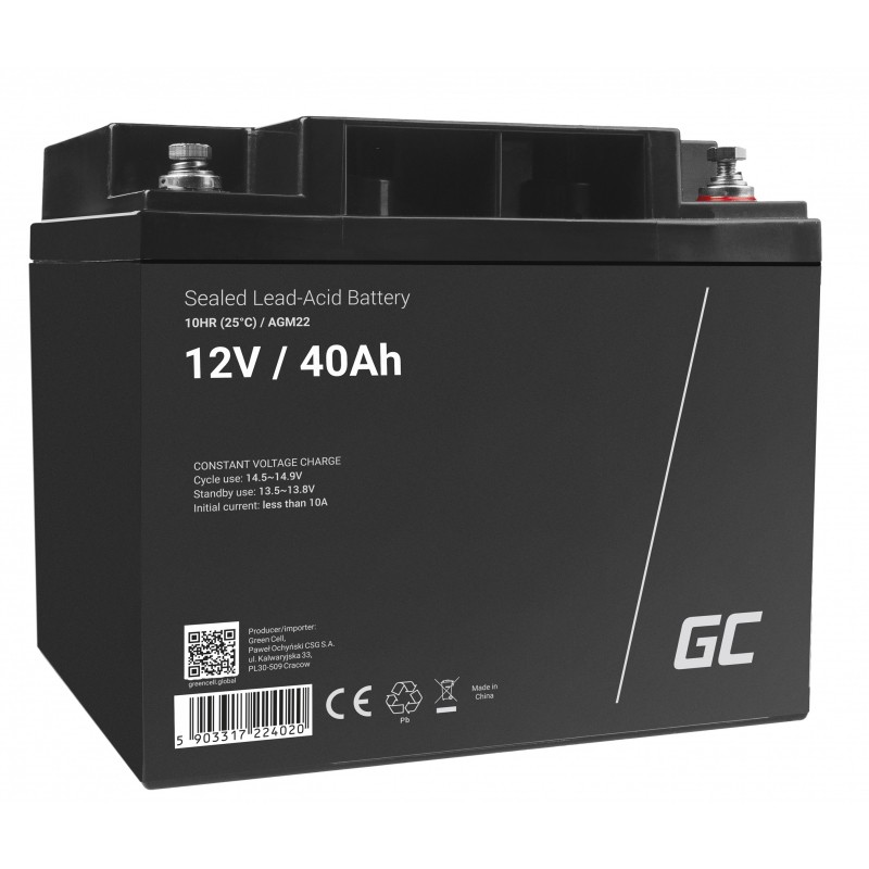 Bateri të mëdha Green Cell Replacement Battery AGM22 12V / 40Ah