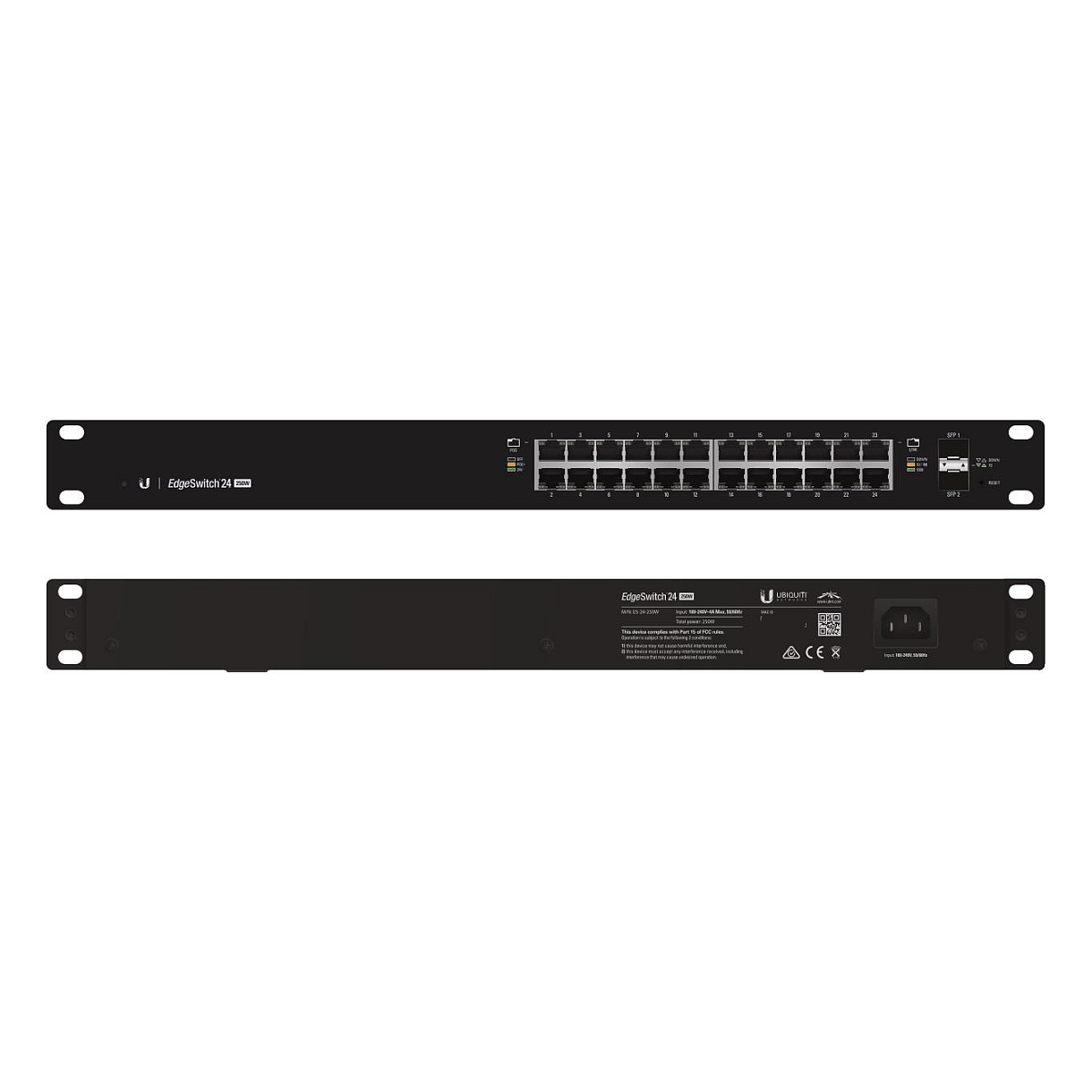 Ubiquiti EdgeSwitch ES-24-250W 24-Port Gigabit PoE+ Managed Switch me 2x SFP Rackmount - Figura 2
