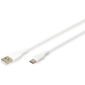 Kabllo Digitus USB-A & USB-C 2.0 (ST-ST) 0.5m, 60W, e bardhë